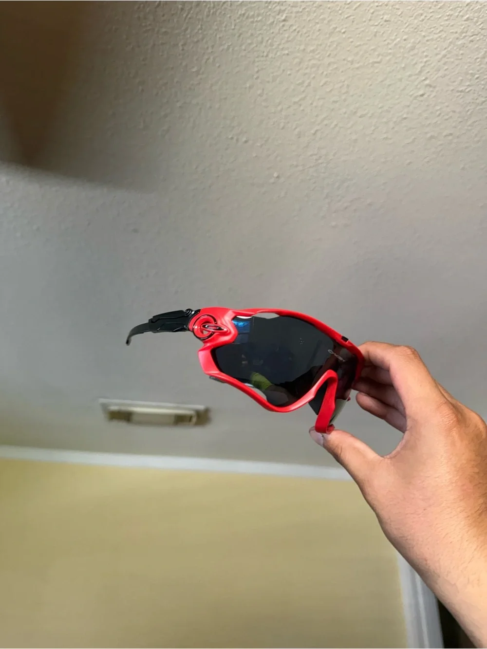 Red Sport Sunglasses with Black/Smoke Lenses Oakley